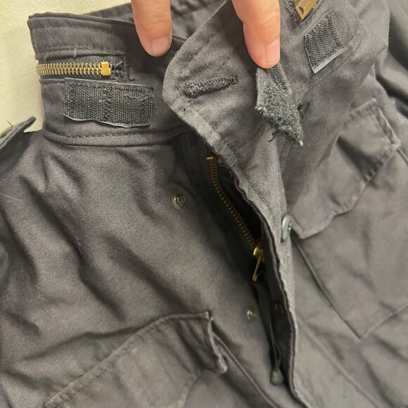 Alpha Industries Black M-65 Field Coat Large Stock 8415-01-099-7842 Made In USA - Picture 5 of 16